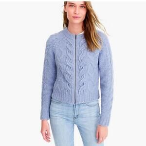 Point sur cable knit zip up